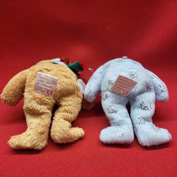 Flaky The Bear and 2003 Holiday Teddy Bear Jingle Beanies Set of 2 Christmas Plu - Picture 7 of 12